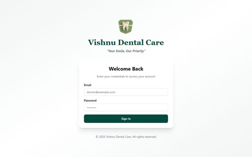 Screenshot of VishnuDentaCare